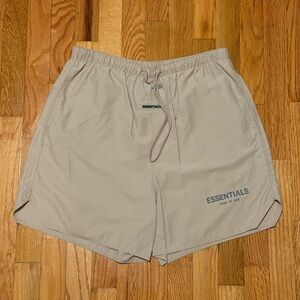 Fear of God Essentials Beige Volley Shorts Size Small [USED]